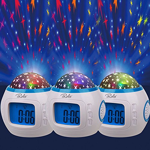 Preisvergleich Produktbild Leaftree-Starry Sky Nachtlichtprojektion Musik Digitaler Wecker Thermometer