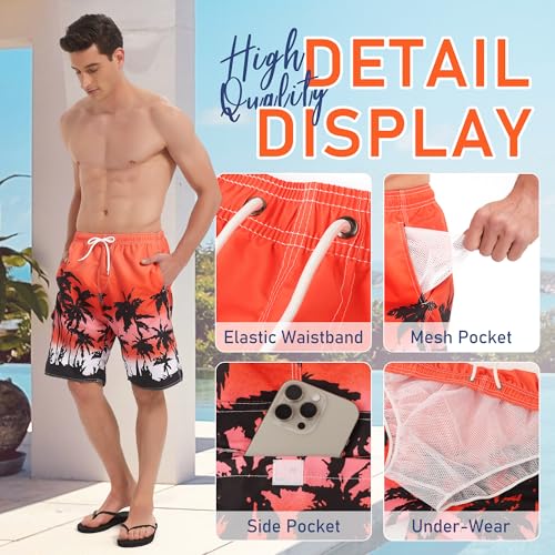 Image of Mens Swimming Trunks Swim Trunks Quick Dry Swim Shorts with Mesh Lining Funny Swimwear Bathing Suits
