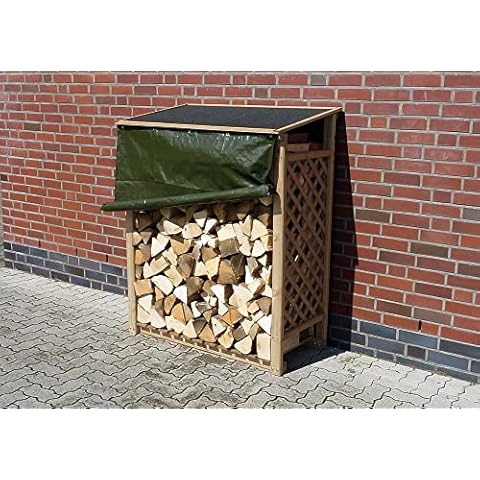 Promadino Kaminholzregal Speyer mit Wetterschutz Cover