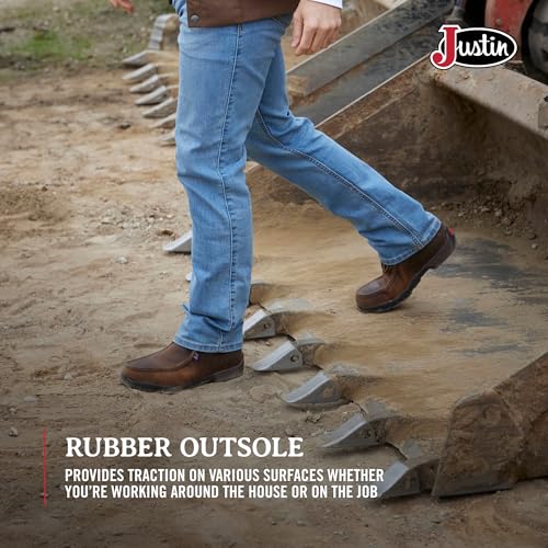 Justin Cappie Steel Toe Work Boots for Men - Full-Grain Leather Moc Toe Chukka Boots with Oil- and Slip-Resistant Outsole, EH-Rated4