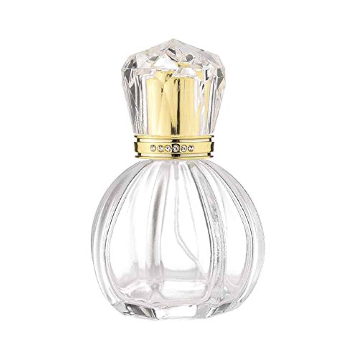 Zénitude Gold 50Ml Empty Glass Perfume Spray Atomiser Crystal Cap Oval Bottle