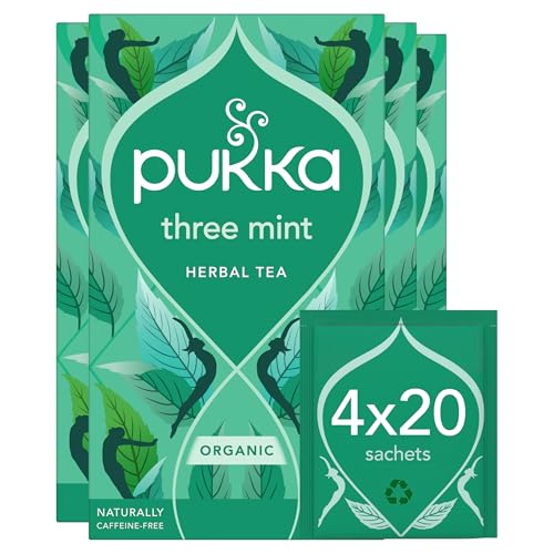 Pukka Herbs Three Mint Organic Herbal Tea, 80 Bags