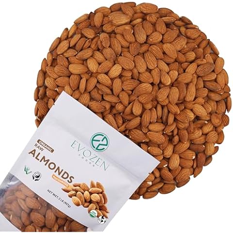 EvoZen Foods Organic Whole Raw Almonds, Non-GMO, Certified Kosher, Vegan, Pasteurized, Great Healthy Snack (2 Pound) Cover