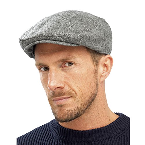 Raiken Herren Schiebermütze mit traditionell flachem Dach, gefüttert Gr. L/XL, anthrazit
