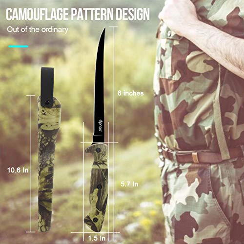 Dpnao Fillet Knife Fishing 6-8 Inch Chef Knifes, Professional Level Bait Knives, Non-Slip Handles, Flexible Stainless Steel Blade With Sheath And Sharpener, Perfect For Freshwater And Saltwater Fish #TOP4