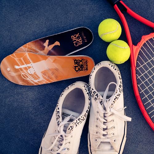 Image of CURREX AcePro - Arch Support Insoles for Tennis, Basketball, Volleyball, Padel, Increase Performance & Agility, Court Based Sports Inserts, Men and Women, High Arch - Blue, 2X-Large (Mens 13-15)