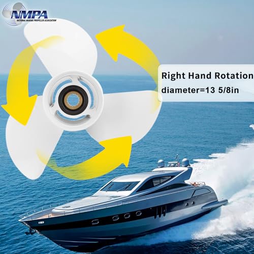 Image of VIF Aluminum Boat Propeller with Yamaha 60HP 70HP 75HP 80HP 85HP 90HP 115HP 130HP Outboard Engines,15 Tooth, Rh
