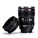 Everteco Tazza Obiettivo Fotocamera, Tazza Termica da caffè da Viaggio, Tazza con Cannuccia Obiettivo Fotocamera, Bicchiere in Acciaio Inox, Termos da Viaggio - capacità 320 ml