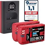 Baxxtar Set - 2XLP-E6NH Batería 2600mAh con Cargador 18602 USB-C Dual LCD