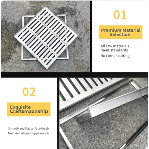 Couvercle d'évier extérieur en acier inoxydable pour drain de cour 400x300mm - 4