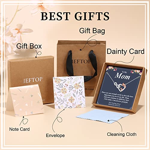 Ieftop Gifts For Mom Necklace - S925 Sterling Silver Infinity Rose Heart Necklace Gifts For Women Gifts For Mom From Daughter Mom Gifts Necklace Valentines Day Birthday Christmas Gifts For Mom #TOP6