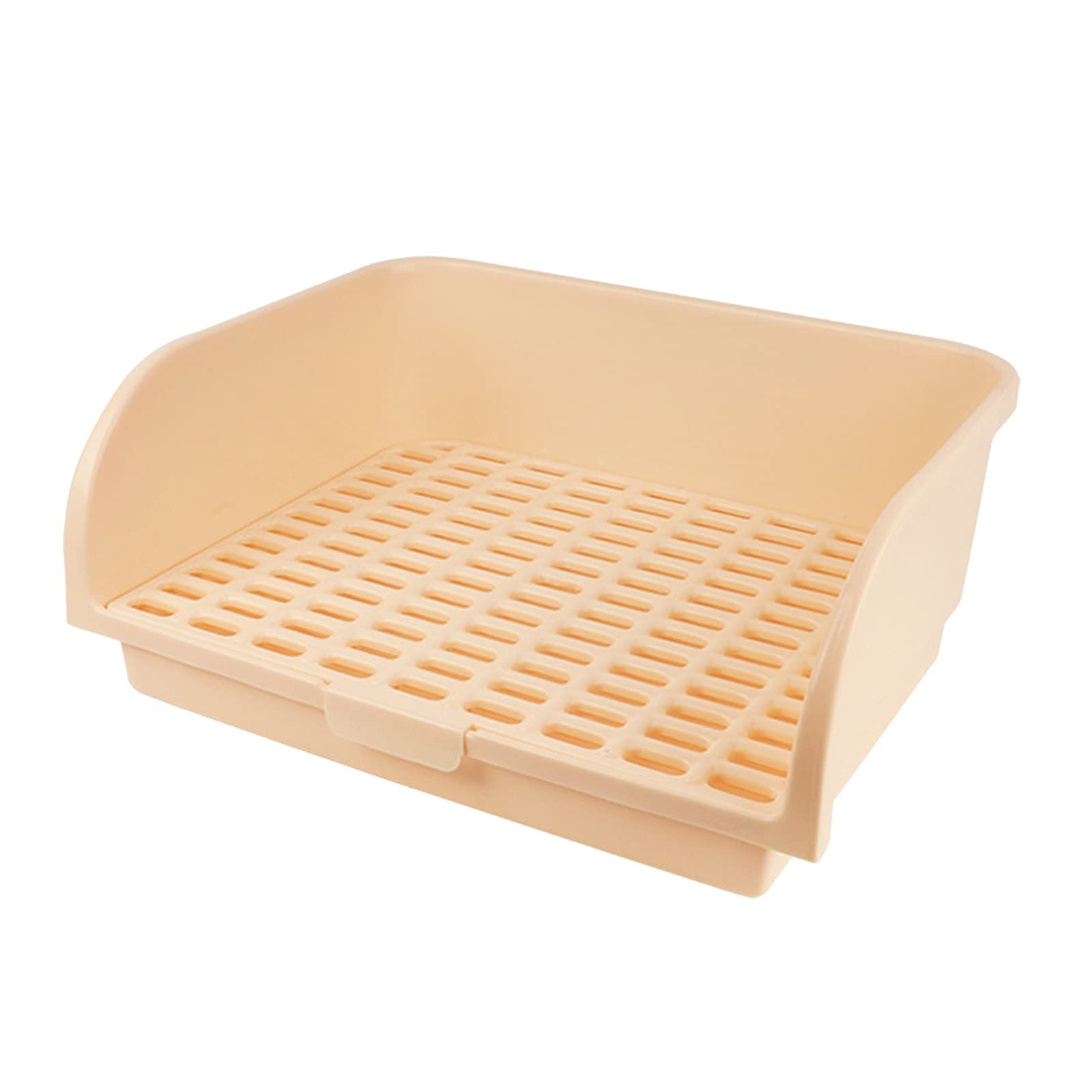 LOVIVER Große Kaninchentoilette, Haustiertoilette für Erwachsene Tiere, Erwachsene Kaninchen, Meerschweinchen, Frettchen, Pfanne, Töpfchen, Beige