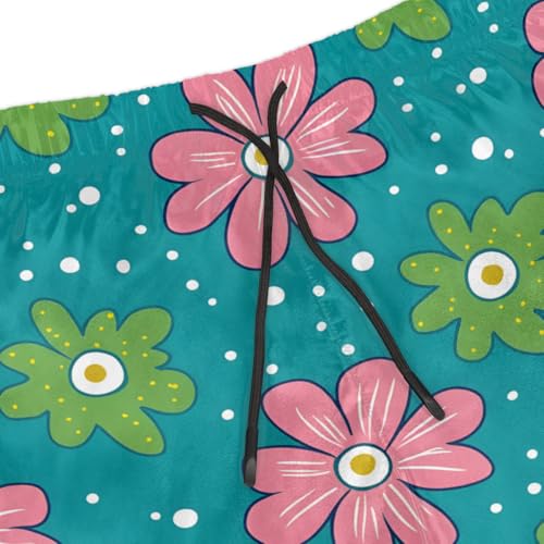 Men's Swim Trunks Size S Fresh Small Flower with Mesh Lining Soft Breathable Quick Dry Beach Shorts Lime Green4