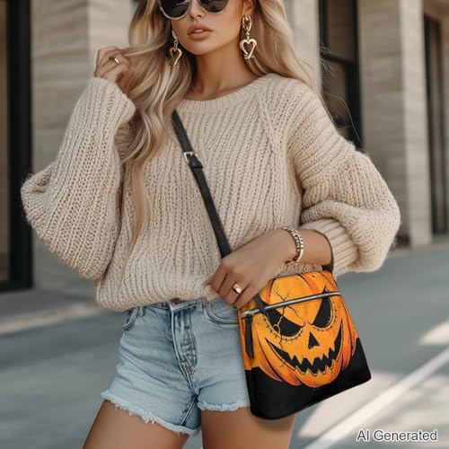 Image of Leather Purses for Women, Leather Hobo Bags for Women Travel Sling Purse Triple Zippered Pockets Shoulder Bag