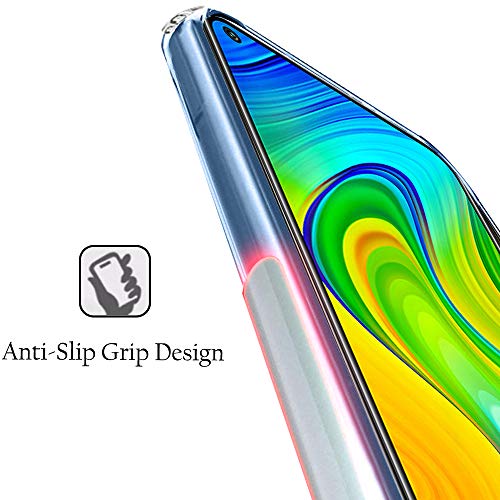 Image of TheGiftKart Ultra Clear Slim Anti-Slip Grip Soft Silicone Back Cover Case with Complete Camera Protection & Anti-Dust Plugs Built-in for Xiaomi Redmi Note 9 (Transparent)