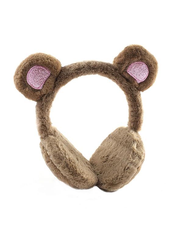 Plush Winter Earmuffs with Bow Design Style Cute Winter Outdoor Adjustable Ear Muffs Ear Warmer Bear Style for Girls and Women-image-31