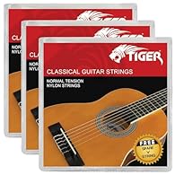 This incredibly affordable pack of 3 classical guitar string sets from Tiger are a must-have for every guitarist Particularly ideal for children and beginners, these nylon strings are easy and comfortable to push down Suitable for 4/4 size, 3/4 size,...