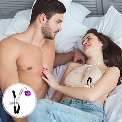 Healifty – 2 pares de grampos para mamilo com sino, anéis para mamilo, brinquedos de estimulação dos