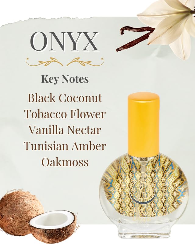 The Sage Lifestyle Onyx Mini Spray, Vanilla Perfume, Amber Oil, Sandalwood, Vanilla Musk, Coconut, Perfume for Women, Long Lasting, Warm & Cozy Fragrance, Gourmand, Artisan, 1/2 oz, Travel Size Parfum - Image 2