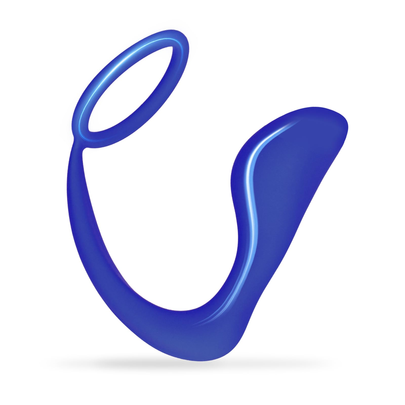Penis Ring Silicone Cockrings with Anal Plug Prostage Massager Dual Stimulation Adult Men Masturbation Sex Toys Deep Blue