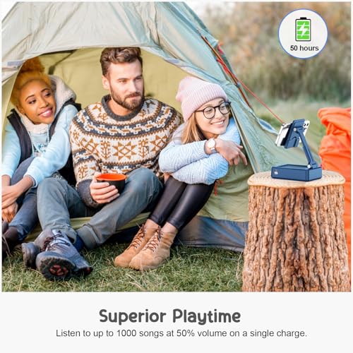 Support pliable pour téléphone TechGlow avec haut-parleur Bluetooth et powerbank bleu - 5
