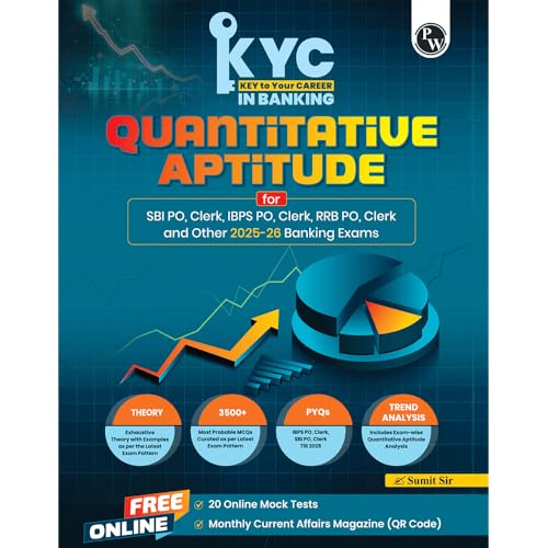 Image of PW KYC Quantitative Aptitude | Chapterwise Theory, Exercise, Past Year Questions (PYQ) By Sumit Jaiswal For SBI PO, Clerk, IBPS PO, Clerk, RBI & Other Banking Exams 2025- 26 | Free 20 Online Tests