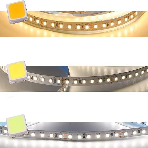 Miniatura 2 de Tira de luces LED de color blanco natural, 4000 K, 16.4 pies, 120 LED, 2835 SMD 12 V, 600 LED, ultra brillante, impermeable, flexible, para cocina,