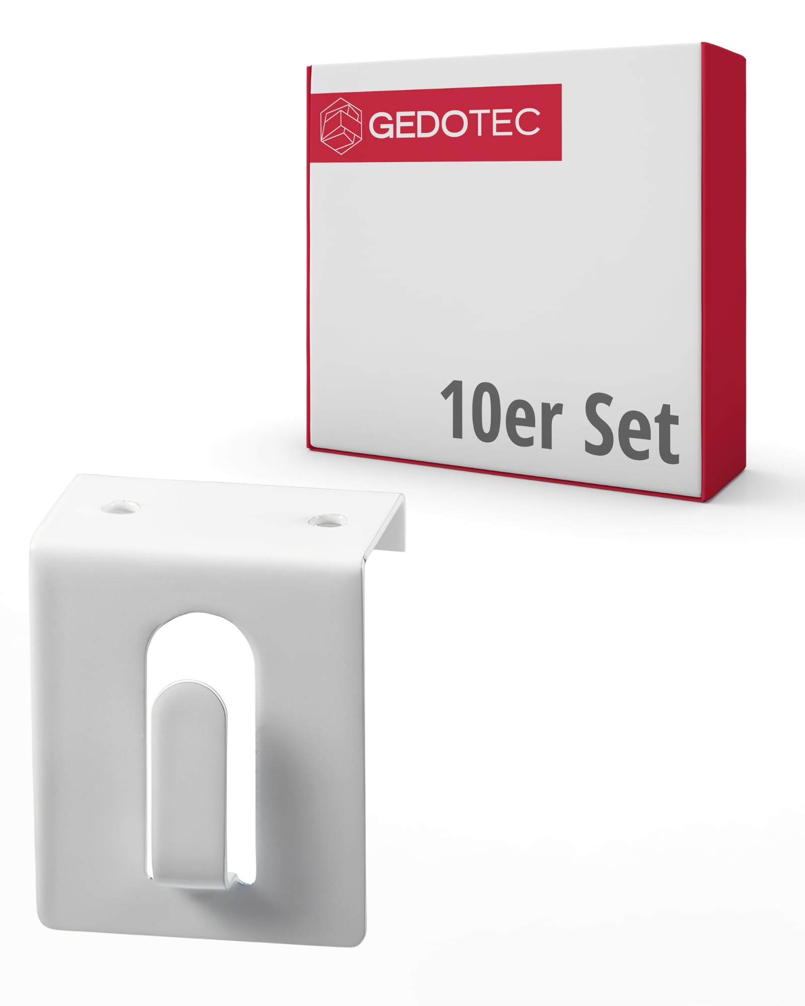 Gedotec White Window Hooks for Doors & Windows up to 17 mm | no Gluing & Drilling Required | Door and Curtain Rod Hooks
