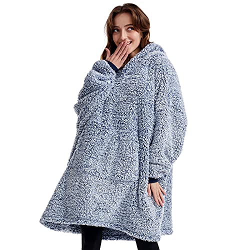 Oversized Teddy Fleece Hoodie Blanket for Women Cuddly Sherpa