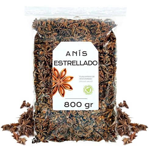 Anis Estrellado 800g - Anis Estrellado Entero - Infusion Anis Estrellado - Te de Anis Estrellado - Badiana - Infusiones a Granel - Propiedades Naturales (800 gr)