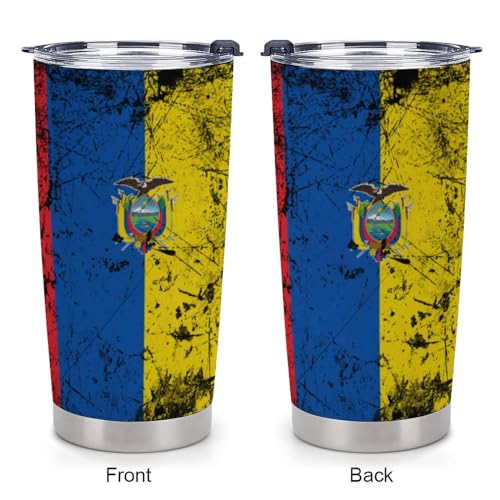 Portavasos con textura grunge y bandera Ecuador para carro universal 4 piezas miniatura 3