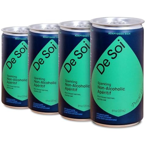 De Soi Purple Lune by Katy Perry - Sparkling Beverages, Natural Botanical, Adaptogen Drink, Cherry, Ashwagandha, Green Tea, Vegan, Gluten-Free, Ready to Drink 4-pack cans(8 fl oz) Cover