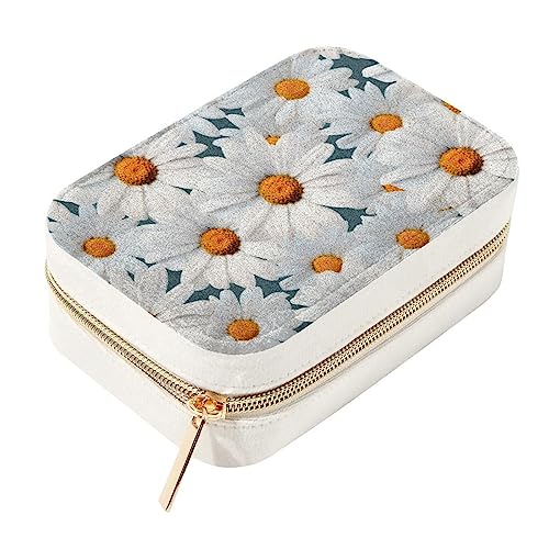 Boîte à bijoux en velours compacte, mini coffret de rangement avec fermeture éclair - 2