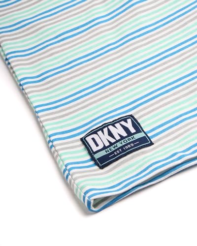 Image of DKNY Boys 3 Piece Button Down Shirt Crewneck Tee and Twill Shorts Set | Woven Button Down, Soft Tee and Matching Shorts, Breezy Lightweight Comfort for Everyday Summer Wear and Play