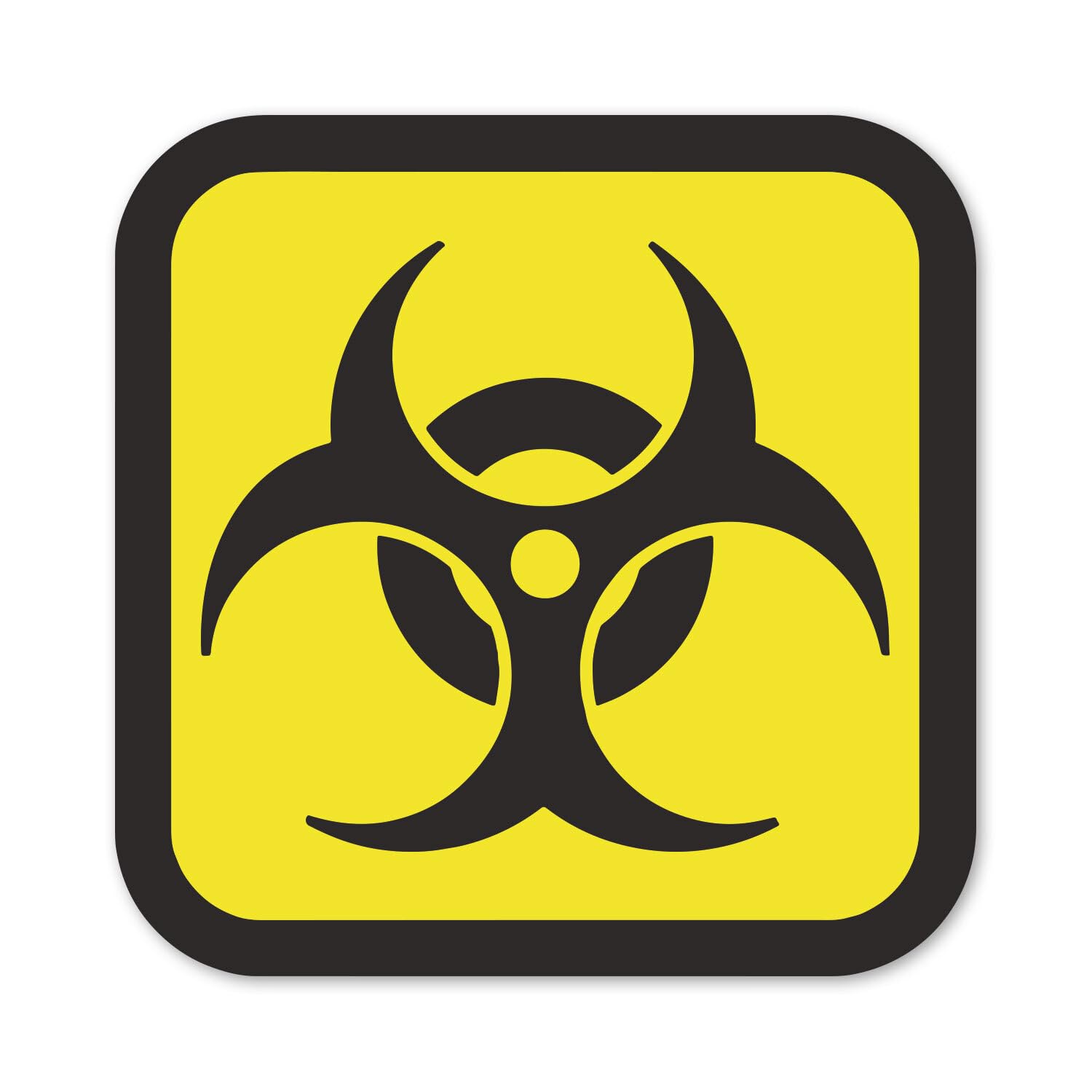 iSecur 1 Sticker Biohazard I 10 x 10 cm I Warning of Biohazard I Warning Sticker Danger Symbol I kfz_213