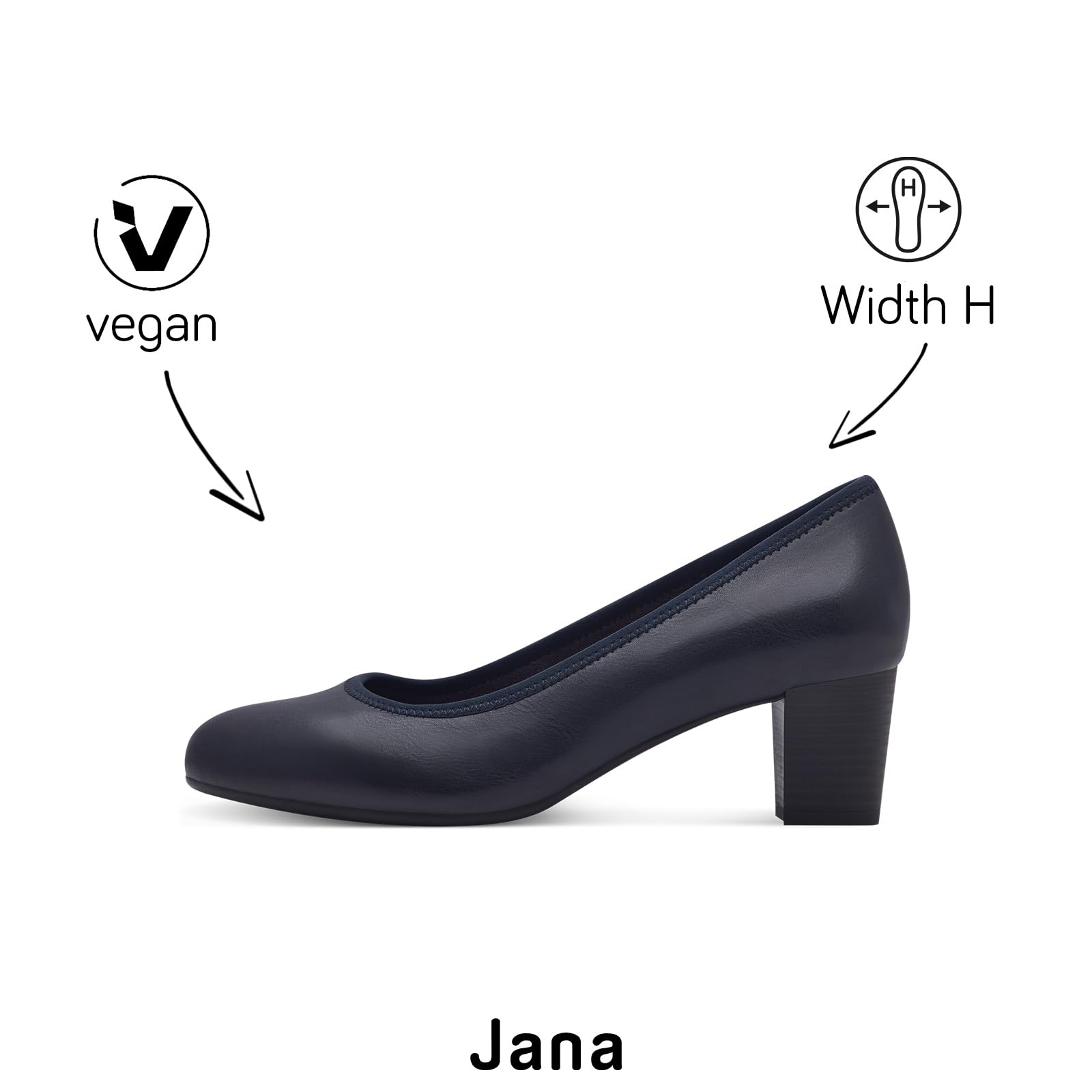 Jana Damen Pumps Kleiner Absatz Vegan