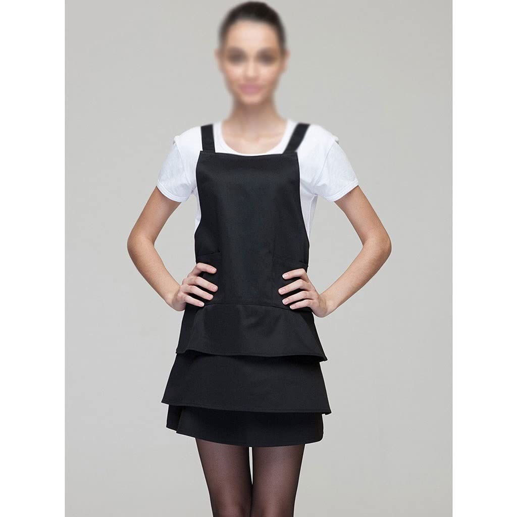 Fartuchy Fartuch damski Regulowany z kieszeniami Multi-plisowana spódnica Halterpolyester Cotton Fartuch Szef kuchni Kuchnia Kuchnia Grill Fartuch Łatwe do czyszczenia
