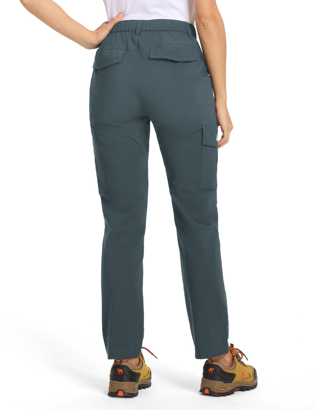 donhobo Pantalon de randonnée pour femme - Léger et respirant - Pantalon cargo - Imperméable - Séchage rapide - Stretch - Pantalon d'extérieur - Protection UV - Pantalon fonctionnel avec 6 poches