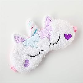 Cute Animal Sleeping Sleep Mask Soft Plush Blindfold Cute Rabbit Panda Koala Eye Cover Eyeshade for Kids Teens Girls Women (Unicorn Love)