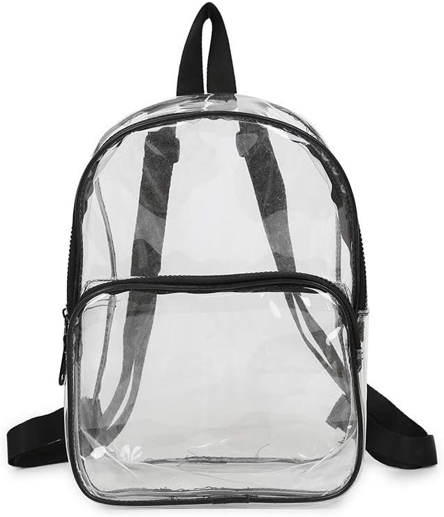 SicongHT Women Transparent Versatile Fashion Multi-Purpose Book Bag Student Travel Backpack(Black) SicongHT Women Transparent Versatile Fashion Multi-Purpose Book Bag Student Travel Backpack(Black)