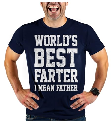 Tstars World Best Farter I Mean Father Shirt from Daughter Son Funny t-Shirt for Men X-Large Navy Blue