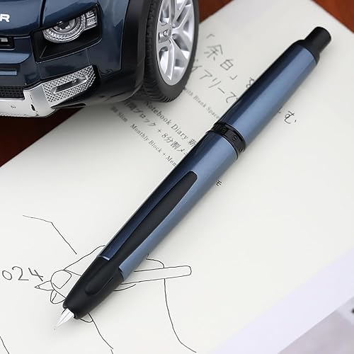 Vista 90 de Majohn - Pluma estilográfica de prensa A1 con convertidor, juego de escritura retráctil negro dorado (sin versión de clip)