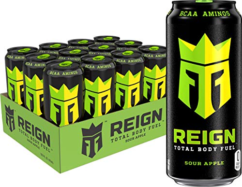 Reign Total Body Fuel, Sour Apple, Fitness & Performance Drink, 16 Fl Oz (Pack of 12)