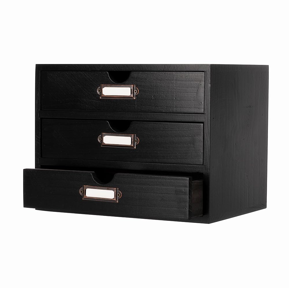 Small Wooden Drawers Wooden Box with Drawer Black