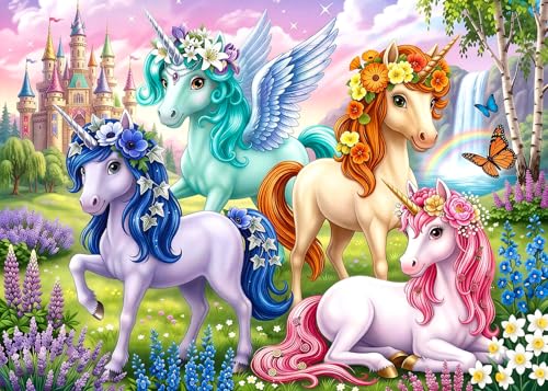Rompecabezas para niños de 6 a 10 años, rompecabezas de castillo y unicornios de 200 piezas | Juguete educativo para aprendizaje, ideal como regalo de cumpleaños o festividad miniatura 1