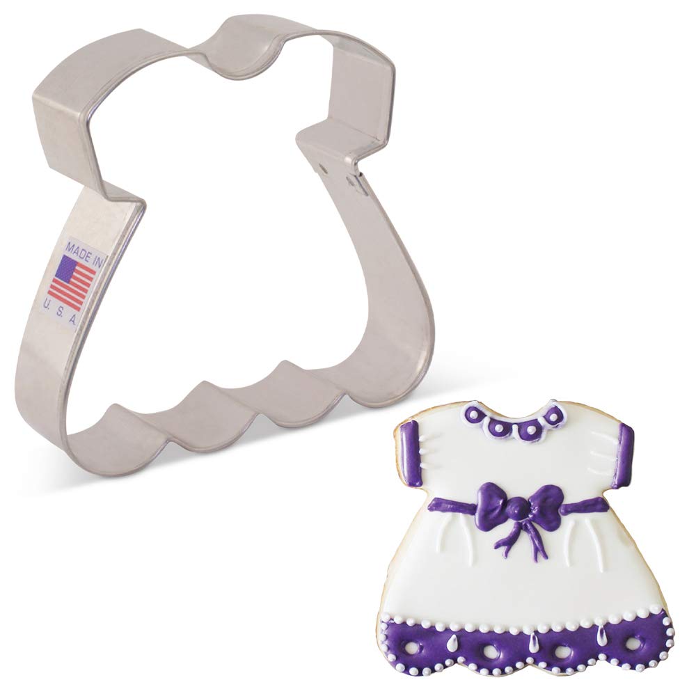 Ann Clark Cookie CuttersBaby Dress by Tunde's Creations - 3.5 Inch - - US Tin Plated Steel