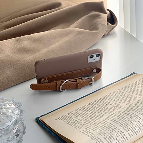 Housse silicone iPhone 6 mate bracelet cuir auburn protection poignet