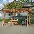 Mulinsonfly Outdoor Pergola 12'x10' - Sturdy Wooden Frame for Garden, Patio, and Backyard, Wood Pergola Ideal for Outdoor Entertaining and Relaxation