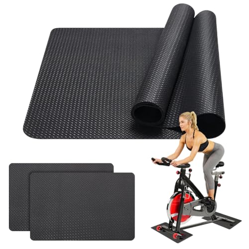 Vloerbeschermingsmat, 5 mm dik, sportmat, fitnessmat, antislip, onderlegmat voor fitnessapparaten, 2 stuks, voor thuis, gym, sporttoestellen, hometrainer, loopband, ellipsentrainer, ook als