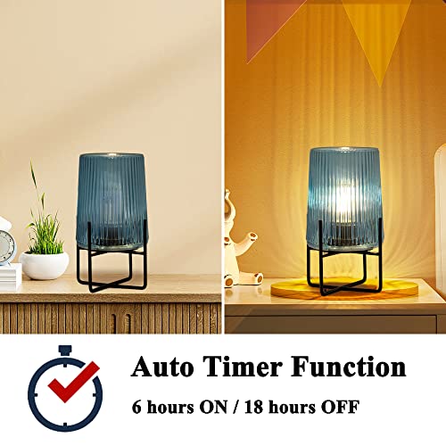 Battery Operated Lamp With Timer, Small Accent Lamp For Tables Cordless, Emergency Lamp With Led Bulb For Power Outage/Hurricane, Decorative Lamp For Corner/Entryway/Stairway/Bathroom/Fireplace(S-B） #TOP2